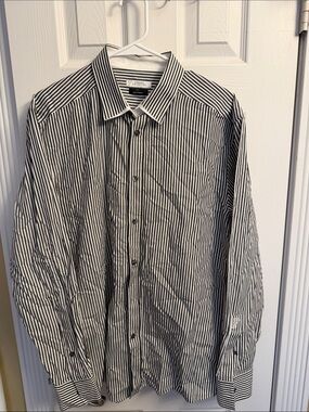 Versace collection Black and White Striped Dress Shirt